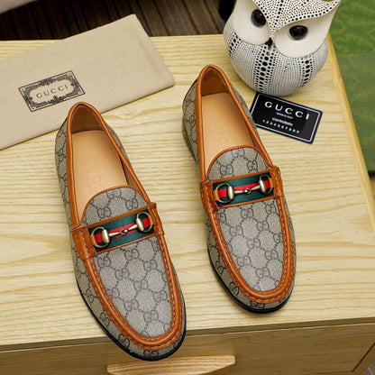 Gentleman Men's Shoes Leather Popular Classic Presbyterian Pattern Loafers 022024071102