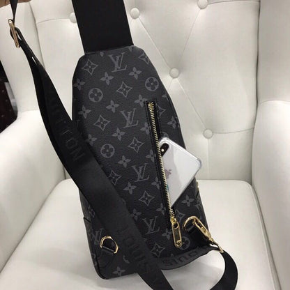 Classic Brown VL Print Backpack Chest Bag XC0423081604