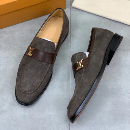 High-end handmade luxury logo men's classic leather shoes