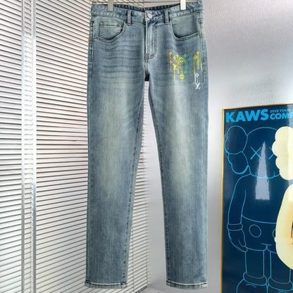 Men's versatile autumn and winter slim fit jeans 1024111411