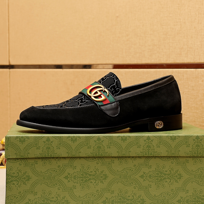 Men's luxury leather pattern loafers