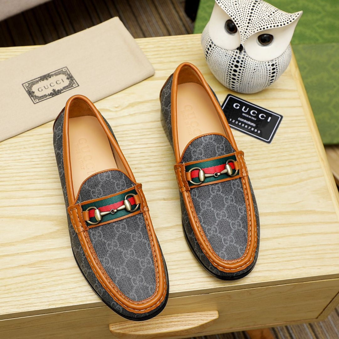 Gentleman Men's Shoes Leather Popular Classic Presbyterian Pattern Loafers 022024071102
