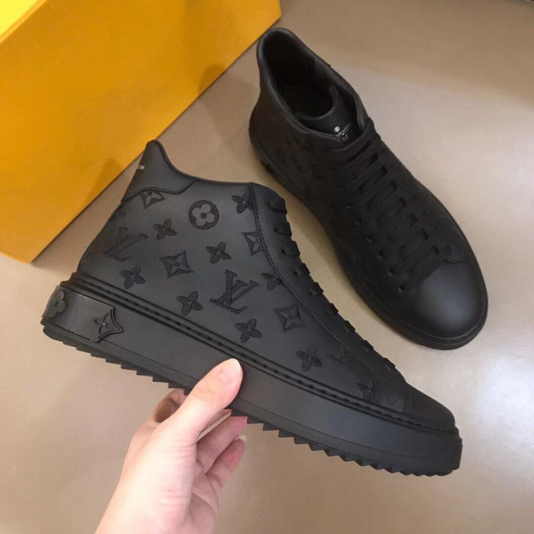 Hight-Top Black Monogram Luxembourg Sneaker