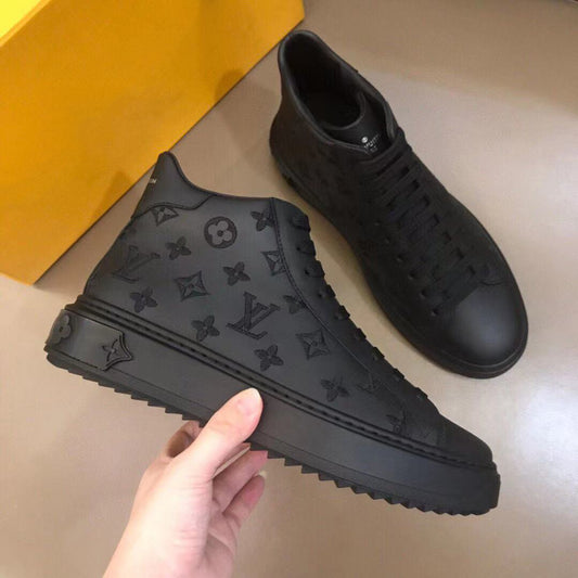 Hight-Top Black Monogram Luxembourg Sneaker