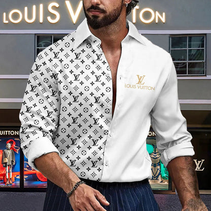 [NEW] Premium V Logo Long Sleeve Button Shirt 3D0424041001