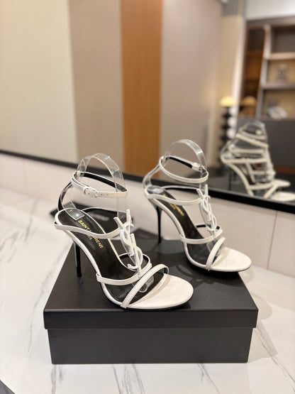 Summer New Genuine Leather Stiletto With Socialite Letter Buckle High-heeled ShoesPD05202412406