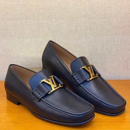 Classic Black V Letter Patent Leather Up Dress Shoes Loafer Slip-on shoe