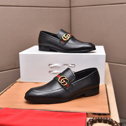 Gentleman Men's Shoes Leather Popular Classic Presbyterian Pattern Loafers G06