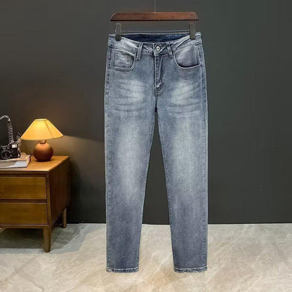 New Straight Blue Summer Casual Stretch Trousers 1024070806