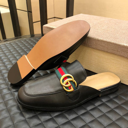 Men's Classic Lightweight Rubber Flexible Half Slippers-3