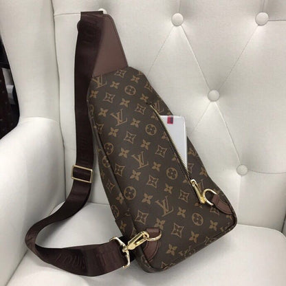 Classic Brown VL Print Backpack Chest Bag XC0423081604