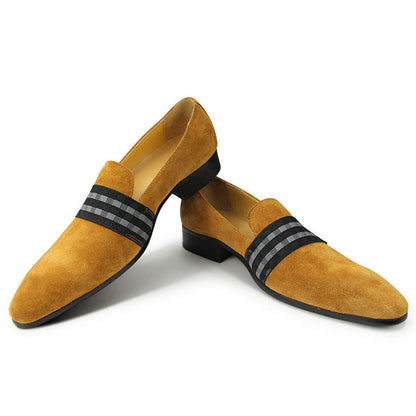Men's Loafers Vintage Cow Suede Wedding Party Handmade