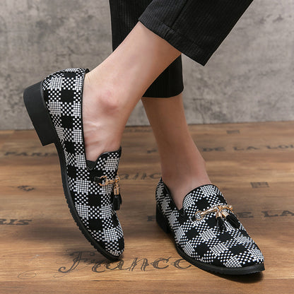 Lazy pointed toe shoes tassel loafers